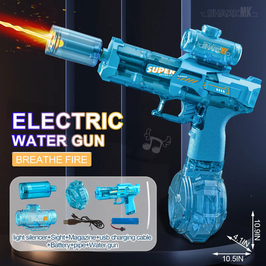 Led Light Emitting Electric Water Gun Toys Children Automatic Sensor Lights Water Pistol Summer Outdoor Beach Pool Toy for Kids
