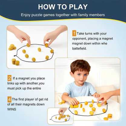 Party Games Magnetic Stones Game Interactive Magnet Board Strategy Game for Family Kids Adults High Quality Longest Side 3.4Cm