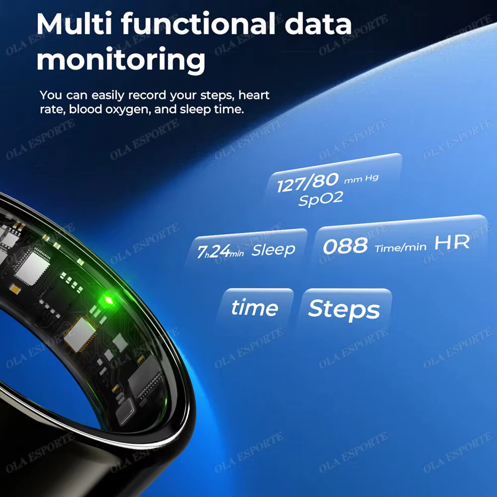 For Smart Ring Men Women Bluetooth Monitor Blood Heartrate Blood Oxygen Monitor Smartring Multisport 5ATM Waterproof 2025