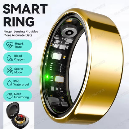 For Smart Ring Men Women Bluetooth Monitor Blood Heartrate Blood Oxygen Monitor Smartring Multisport 5ATM Waterproof 2025