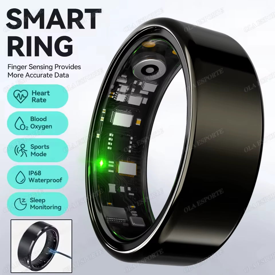 For Smart Ring Men Women Bluetooth Monitor Blood Heartrate Blood Oxygen Monitor Smartring Multisport 5ATM Waterproof 2025
