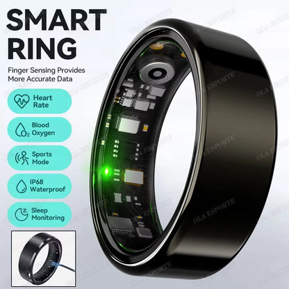 For Smart Ring Men Women Bluetooth Monitor Blood Heartrate Blood Oxygen Monitor Smartring Multisport 5ATM Waterproof 2025