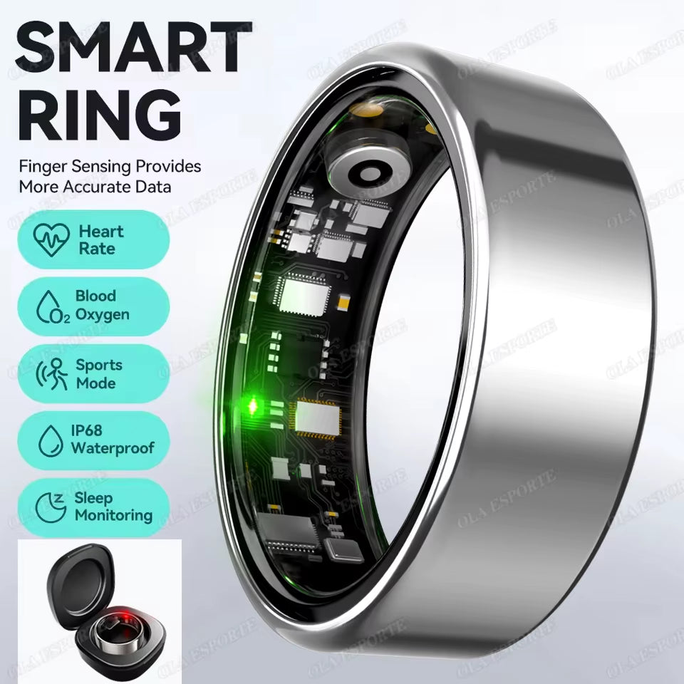 For Smart Ring Men Women Bluetooth Monitor Blood Heartrate Blood Oxygen Monitor Smartring Multisport 5ATM Waterproof 2025