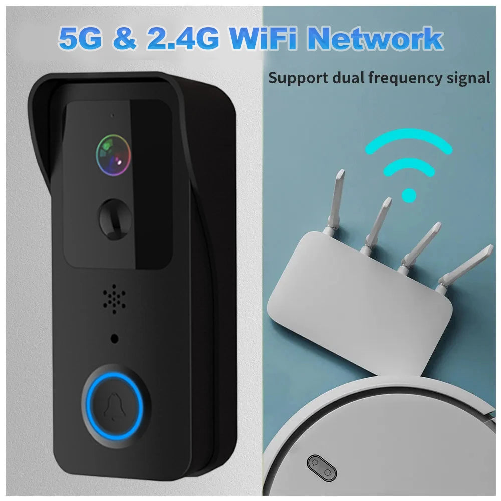 5G 2.4G Wifi Video Doorbell 1080P Tuya Smart Outdoor Wireless Intercom Waterproof Wireless Camera Ringing Bell