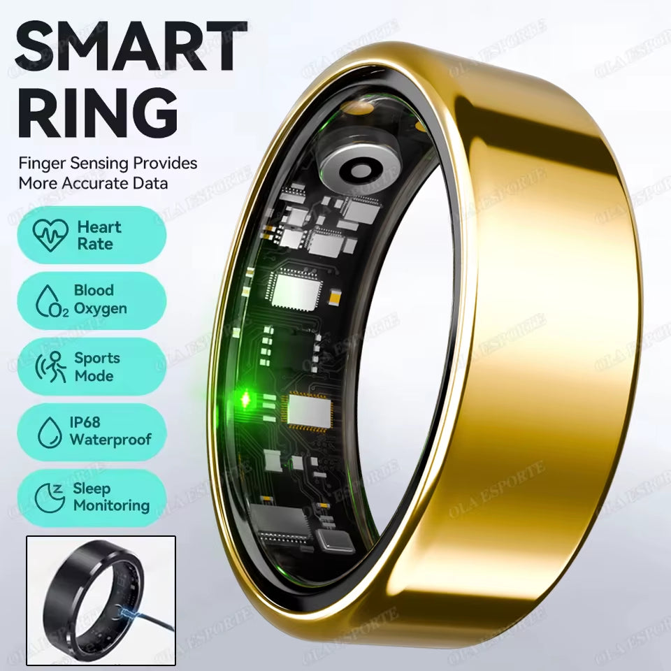 For Smart Ring Men Women Bluetooth Monitor Blood Heartrate Blood Oxygen Monitor Smartring Multisport 5ATM Waterproof 2025
